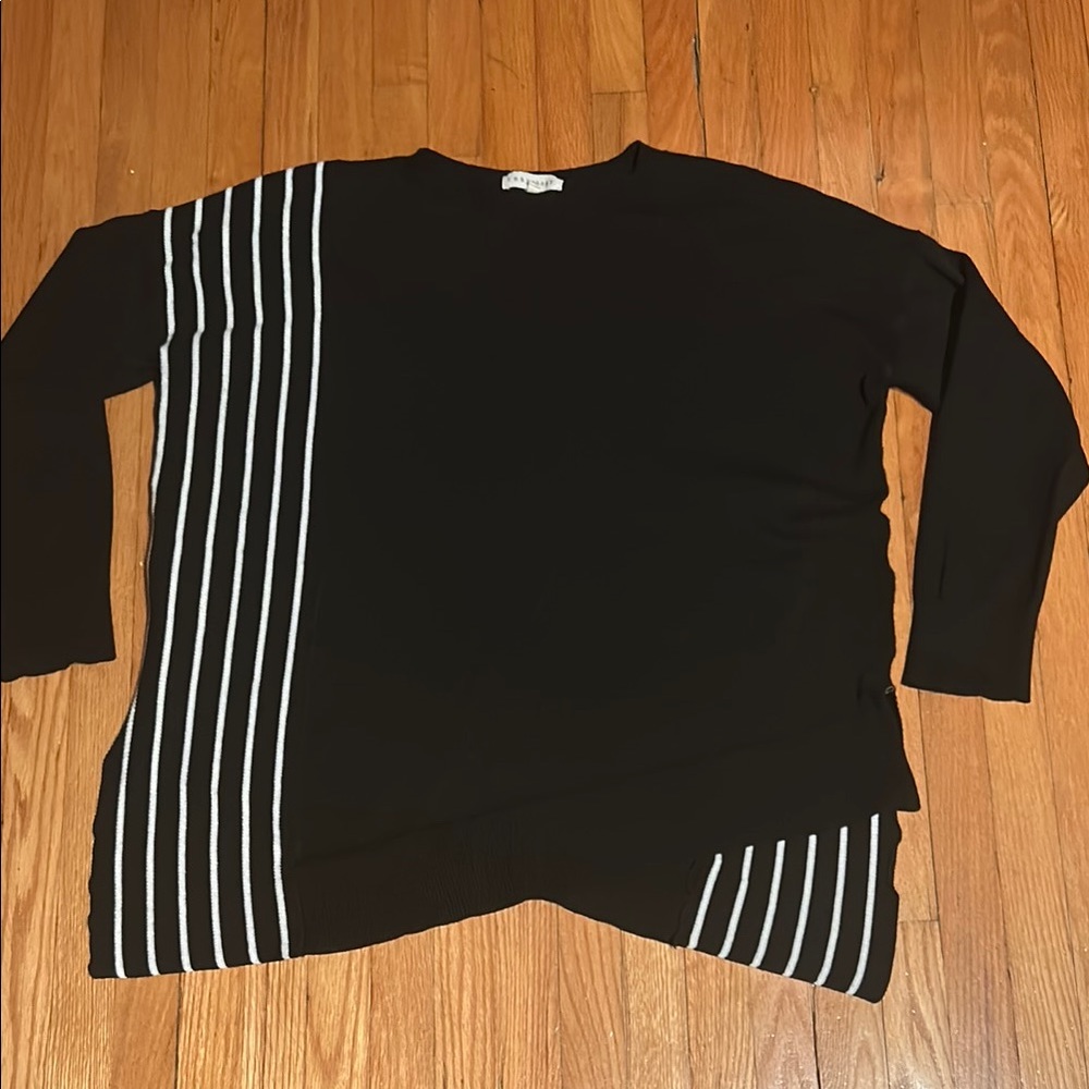 Retrology Black and White Striped Women's Sweater. Size Medium